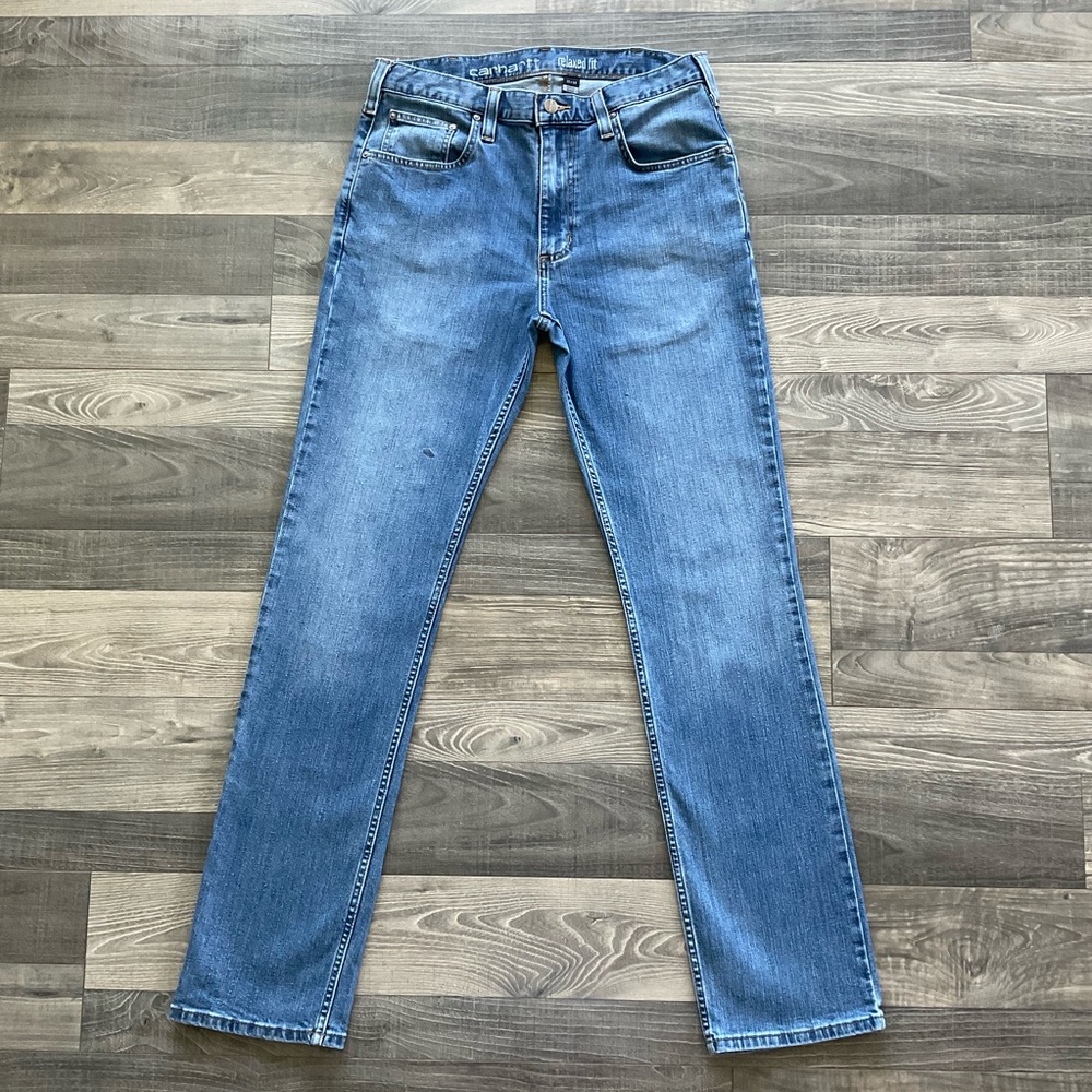 33x34 Carhartt Relaxed Straight Rugged Flex Jeans Men’s Blue 102804 964
